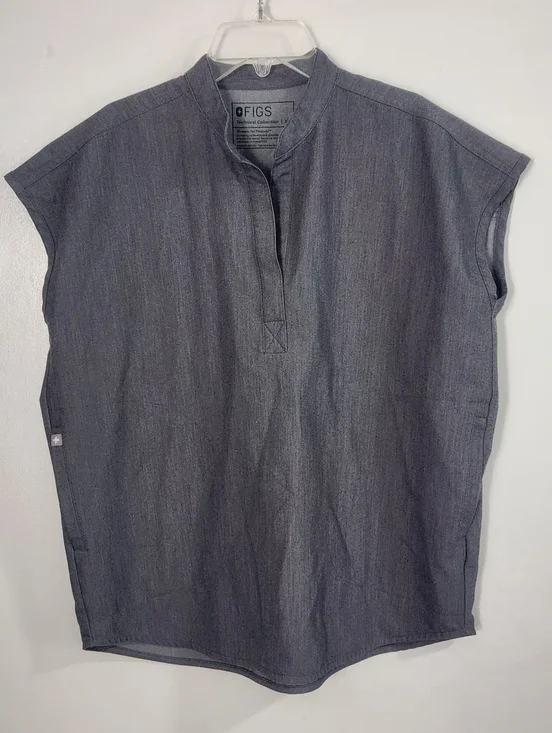FIGS Rafaela Oversized Scrubs Top Graphite Gray Sz XS - Picture 2 of 9